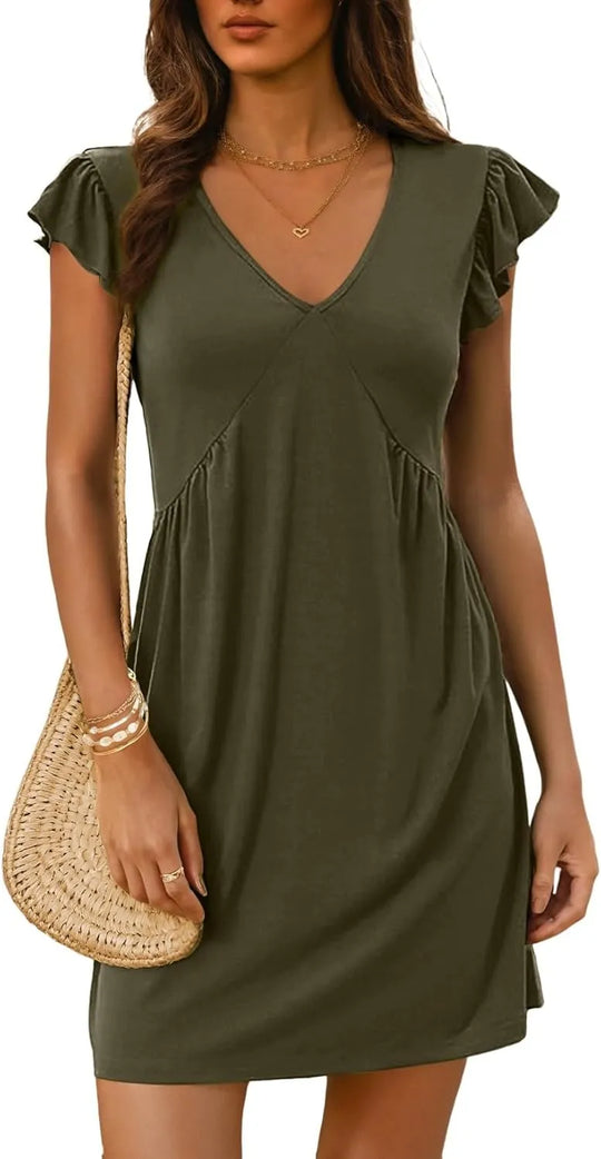 MARGOT - RUFFLED SLEEVE MINI DRESS