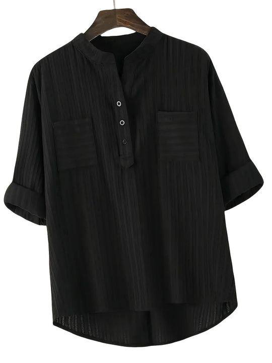 ALTHEA – TEXTURED BLOUSE WITH POCKET