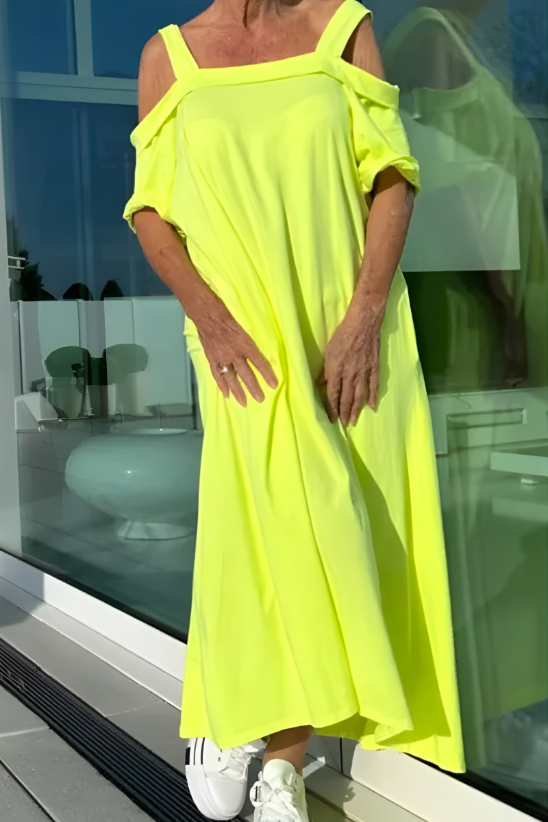 MILLIE – BREEZY LONG OFF-SHOULDER DRESS
