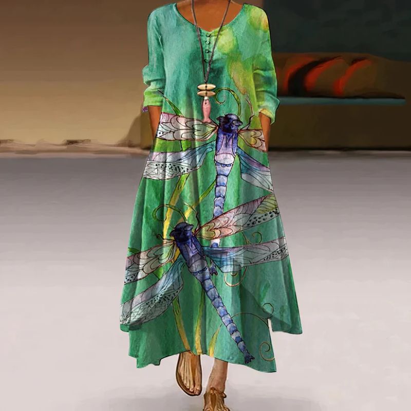 SELENE – FLOWY SUMMER PRINT MAXI DRESS