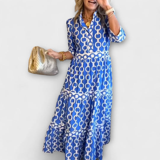 ARABELLA – CHAIN-PRINT MIDI DRESS