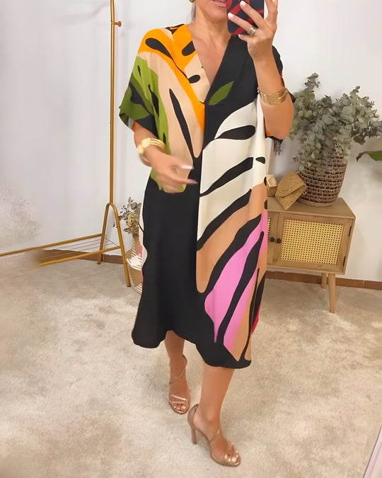 LORNA - LEAF PRINT DRESS
