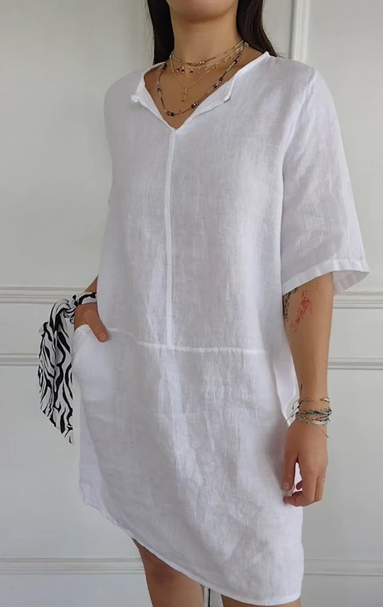 MARIAN – CLASSIC COTTON LINEN DRESS
