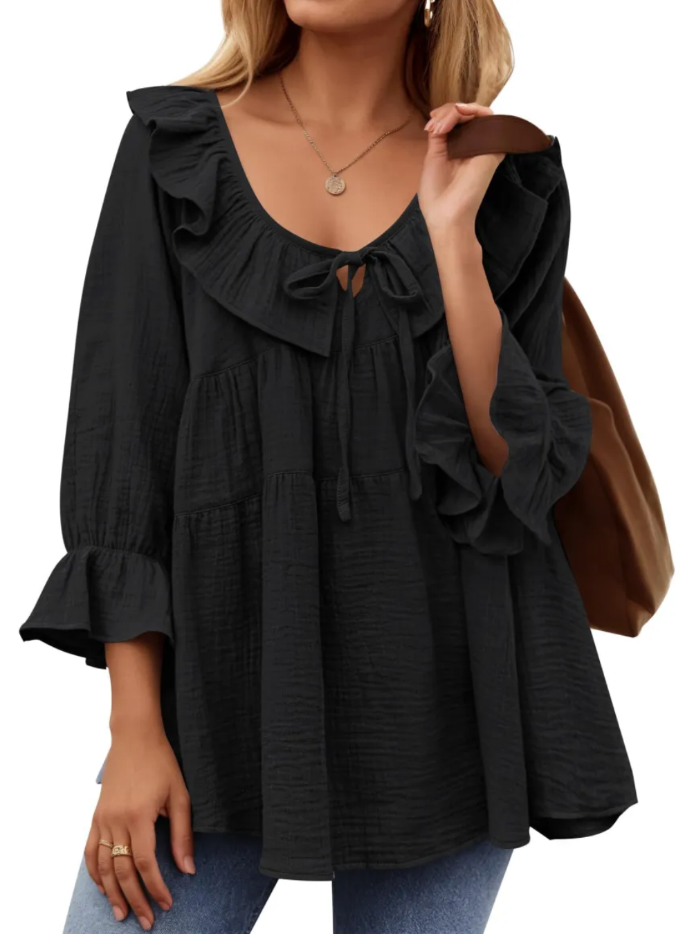 BEATRICE - 3/4 SLEEVE LAYERED BLOUSE