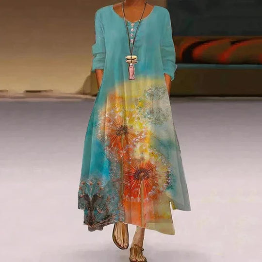 SELENE – FLOWY SUMMER PRINT MAXI DRESS