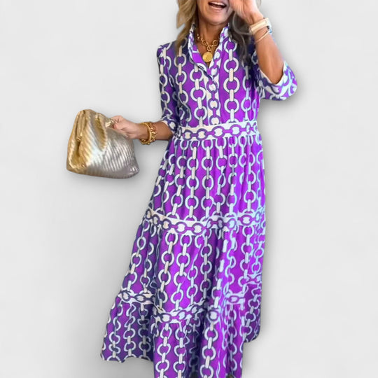 ARABELLA – CHAIN-PRINT MIDI DRESS