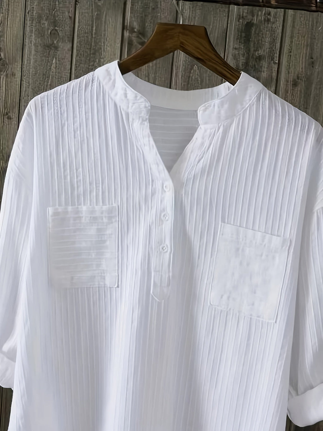 ALTHEA – TEXTURED BLOUSE WITH POCKET