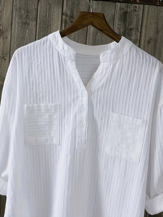 ALTHEA – TEXTURED BLOUSE WITH POCKET