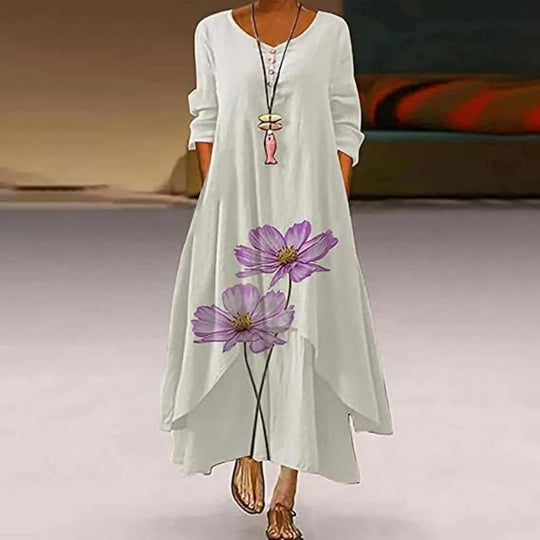 SELENE – FLOWY SUMMER PRINT MAXI DRESS