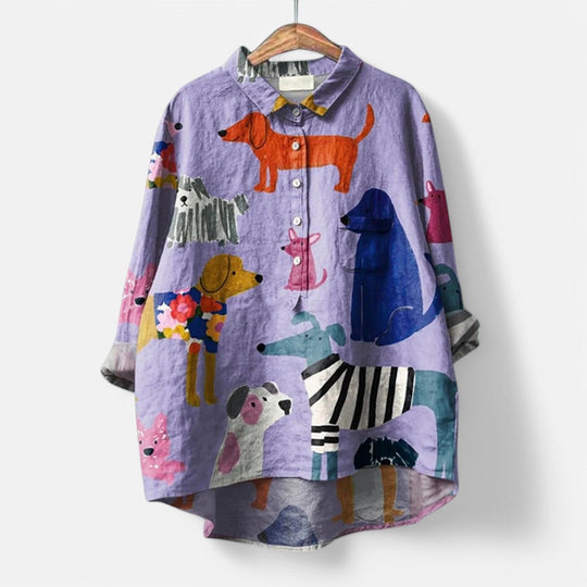 LOÏSE – COLOURFUL BLOUSE WITH ARTISTIC PRINTS