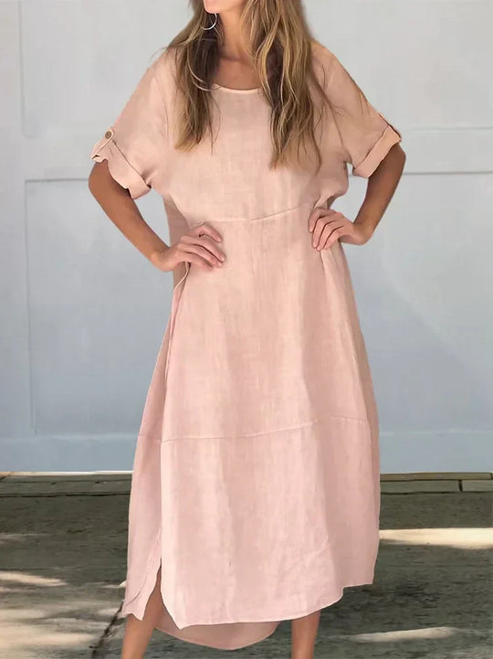 ISSA  – LINEN BOHO MAXI DRESS