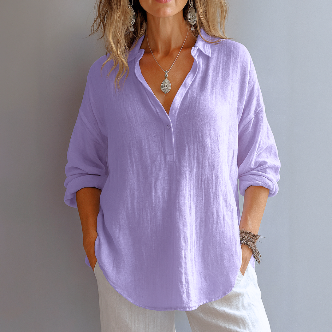 NIKKA – FLOWY V-NECK BLOUSE