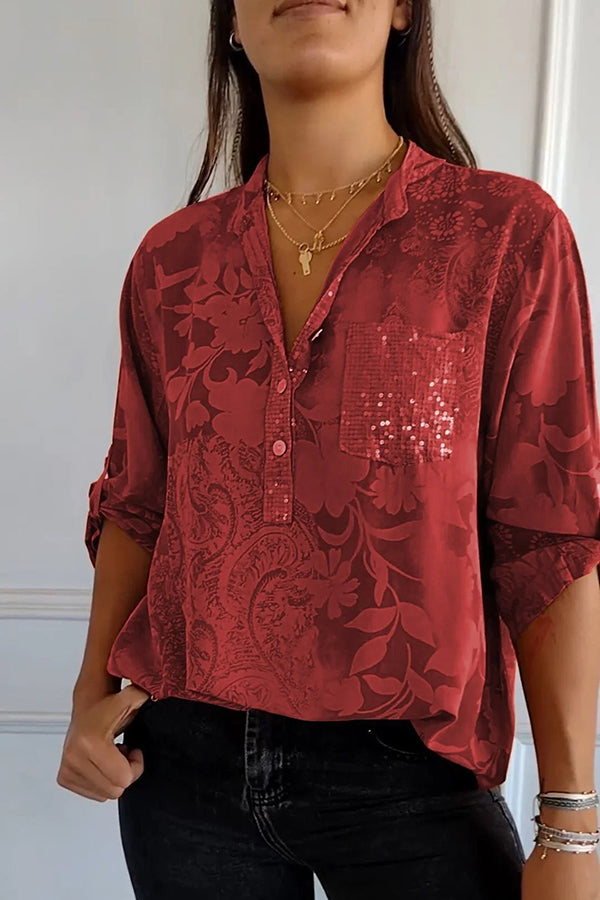 SORAYA – SEQUIN BLOUSE WITH SHIMMER FINISH