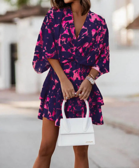ALINA – BOHO FLORAL MINI DRESS