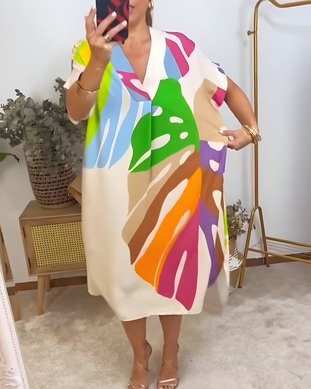 LORNA - LEAF PRINT DRESS
