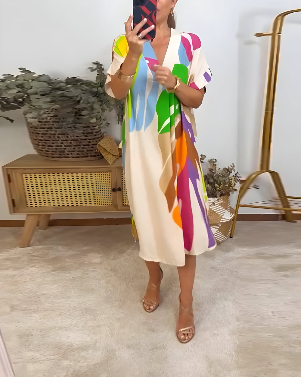 LORNA - LEAF PRINT DRESS