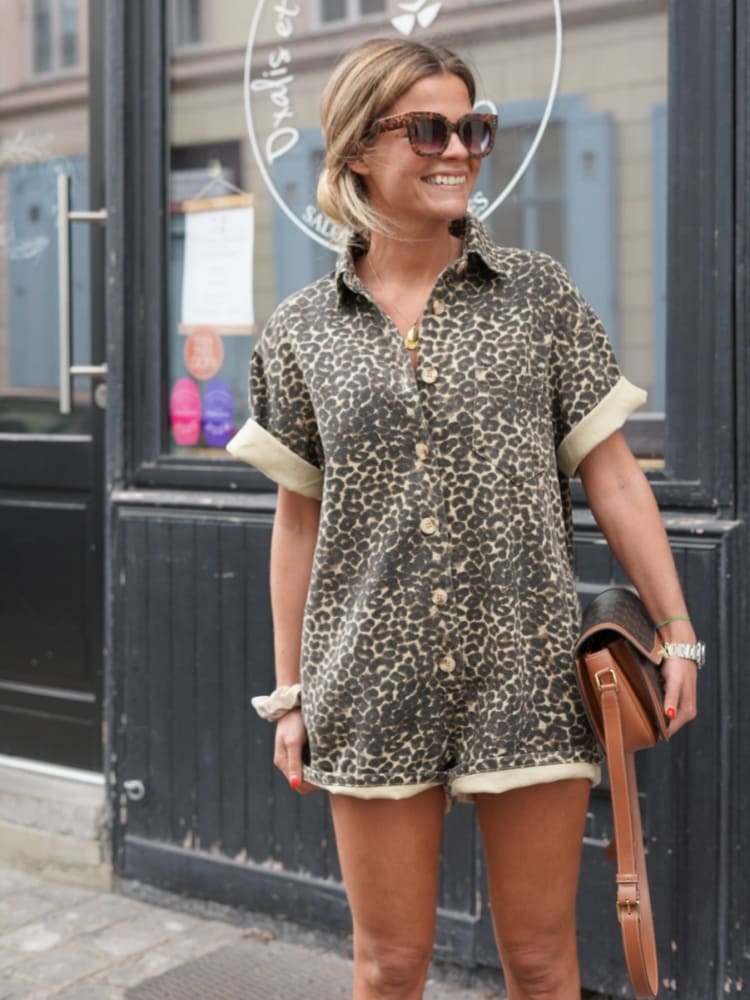 LOISE – PRINTED LEOPARD PLAYSUIT