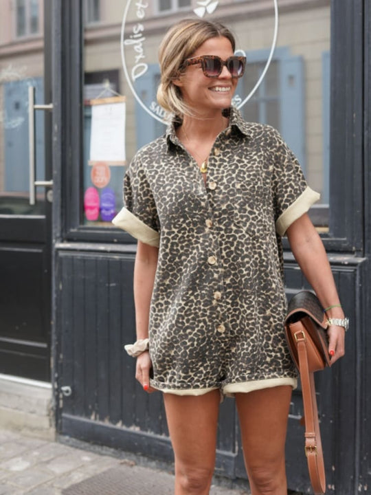 LOISE – PRINTED LEOPARD PLAYSUIT