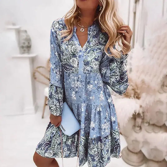 FAYE – PLEATED LONG SLEEVE DRESS