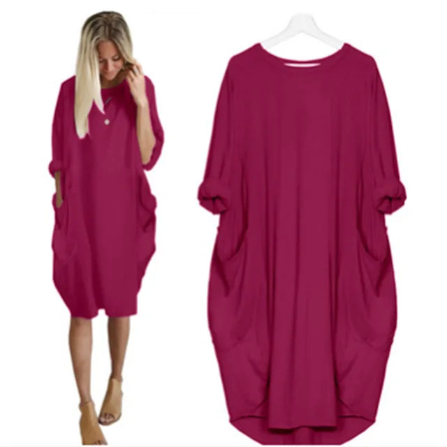 SORAYA – RELAXED LONG-SLEEVE DRESS