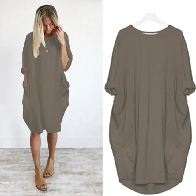 SORAYA – RELAXED LONG-SLEEVE DRESS