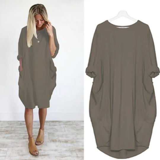 SORAYA – RELAXED LONG-SLEEVE DRESS