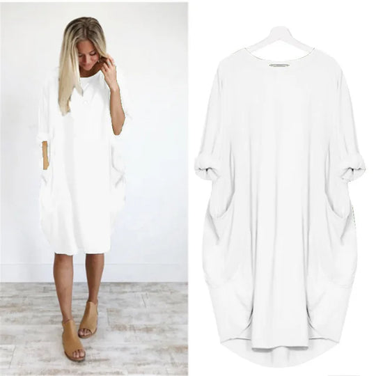 SORAYA – RELAXED LONG-SLEEVE DRESS