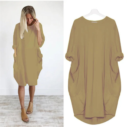 SORAYA – RELAXED LONG-SLEEVE DRESS