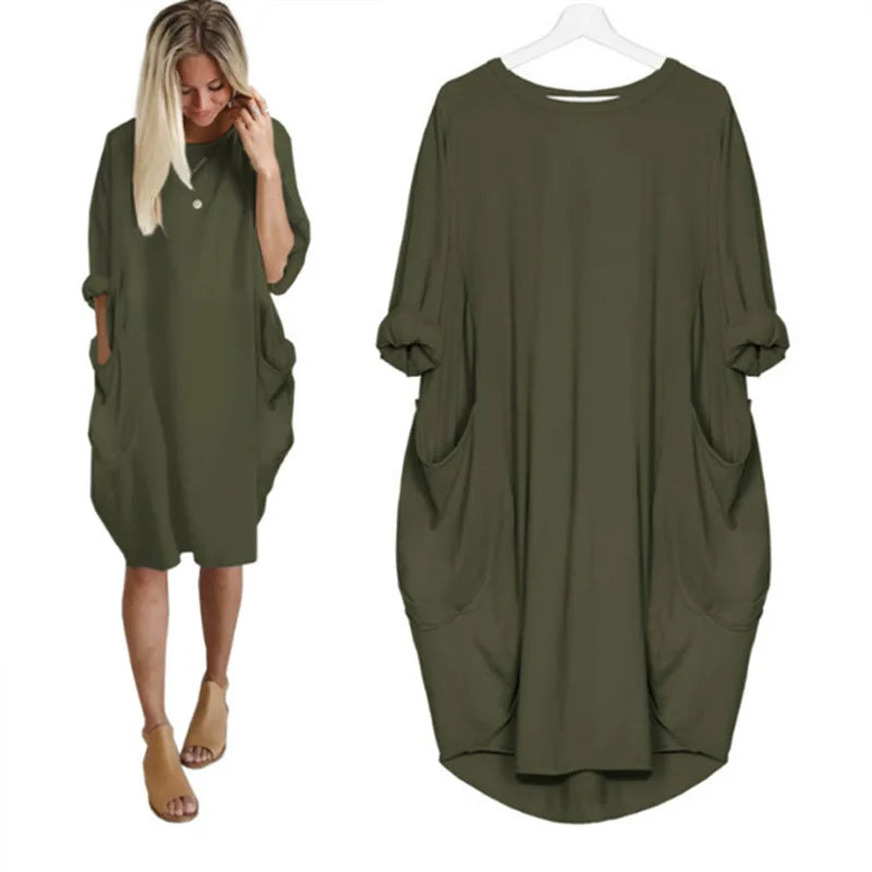SORAYA – RELAXED LONG-SLEEVE DRESS