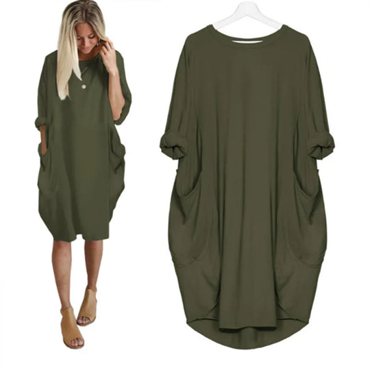 SORAYA – RELAXED LONG-SLEEVE DRESS