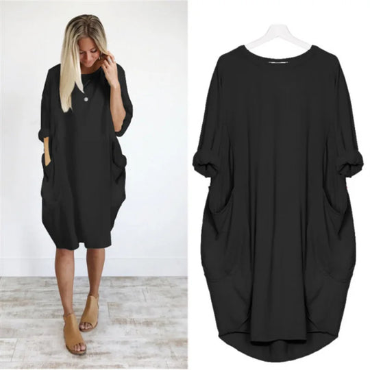SORAYA – RELAXED LONG-SLEEVE DRESS