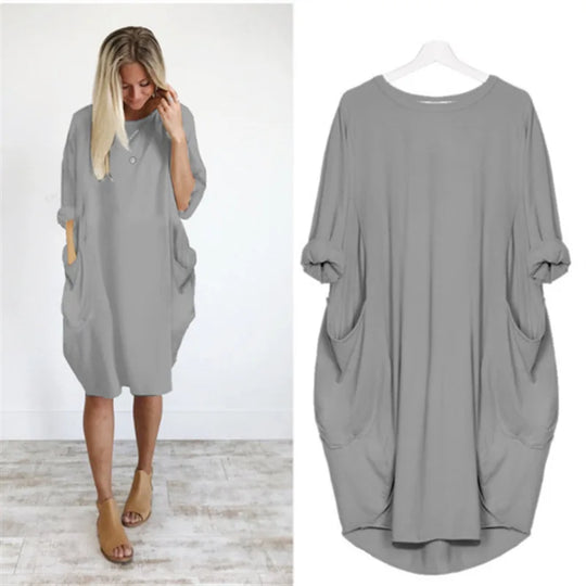 SORAYA – RELAXED LONG-SLEEVE DRESS