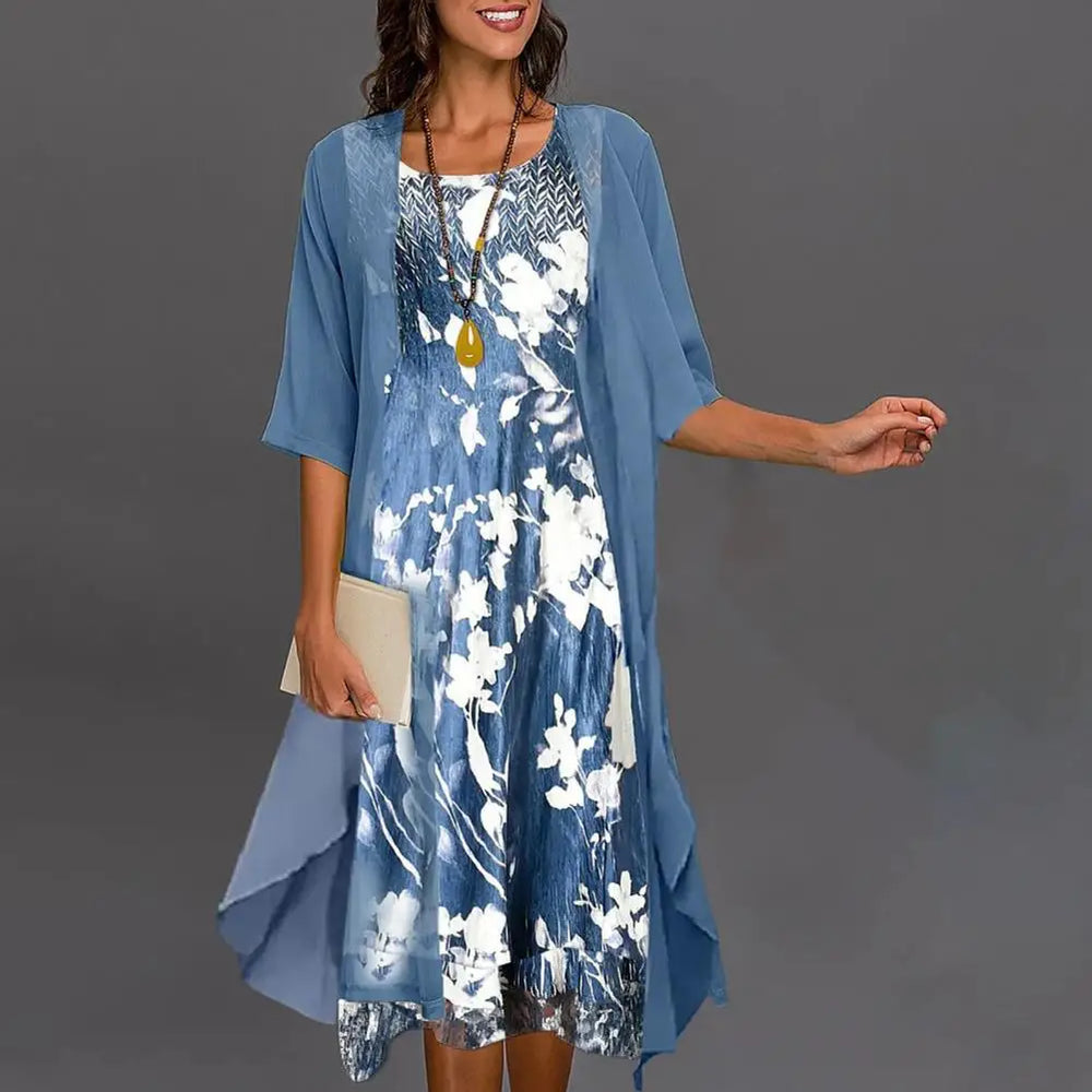 HANNAH – FLORAL DRESS & CARDIGAN SET