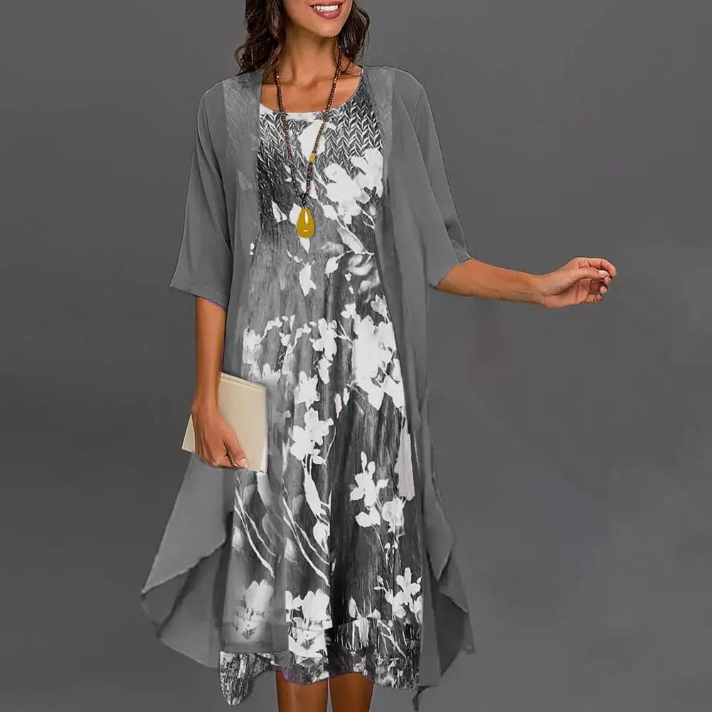 HANNAH – FLORAL DRESS & CARDIGAN SET