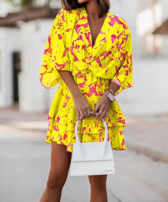 ALINA – BOHO FLORAL MINI DRESS