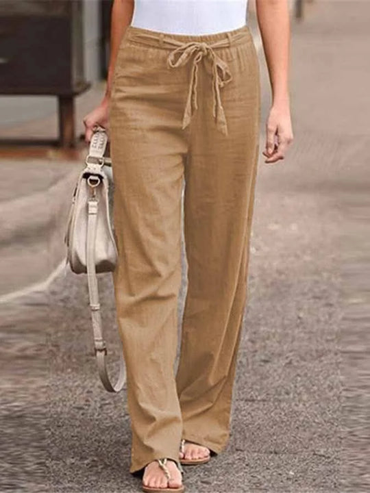 STELLA – COTTON-LINEN BLEND TROUSERS