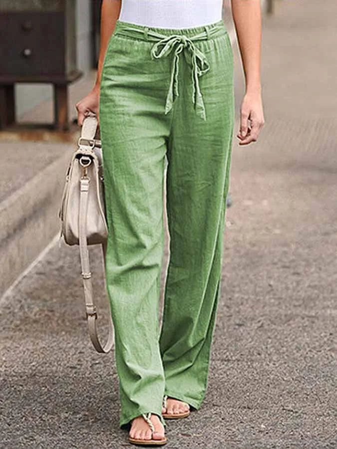 STELLA – COTTON-LINEN BLEND TROUSERS