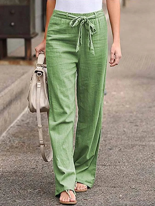 STELLA – COTTON-LINEN BLEND TROUSERS