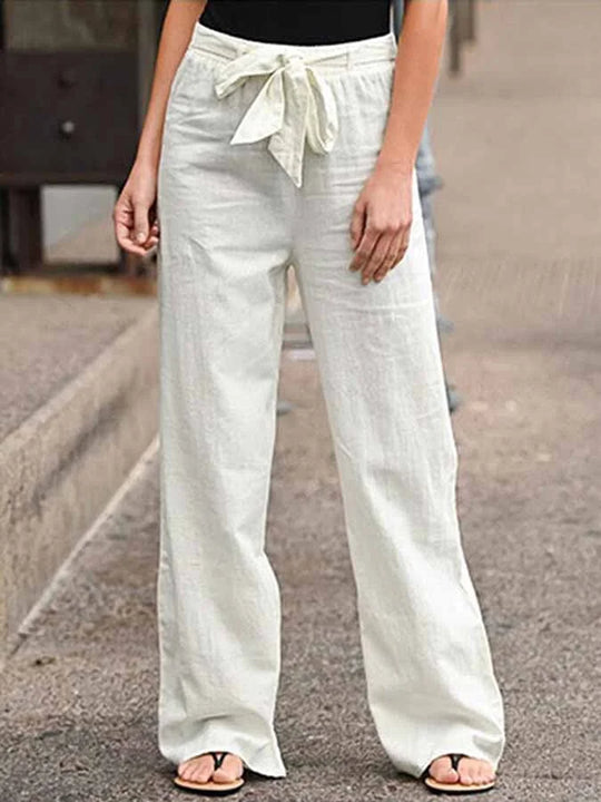 STELLA – COTTON-LINEN BLEND TROUSERS