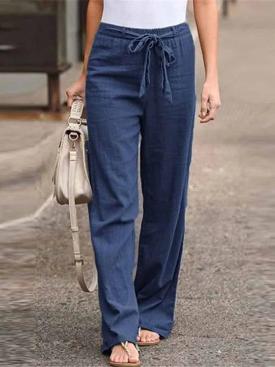 STELLA – COTTON-LINEN BLEND TROUSERS