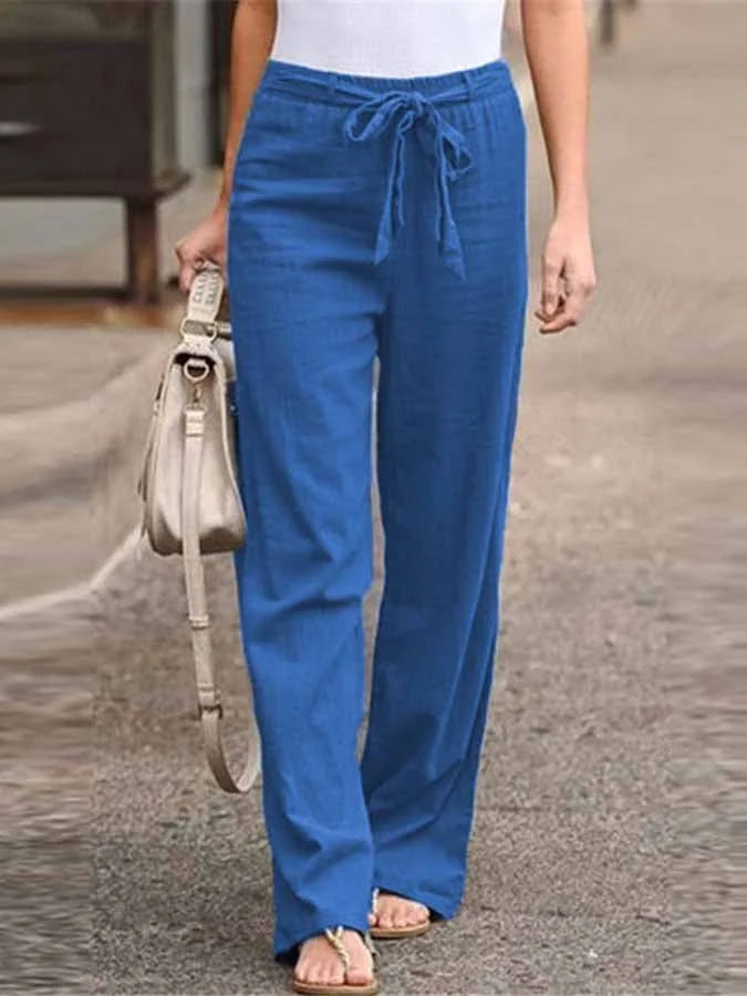 STELLA – COTTON-LINEN BLEND TROUSERS