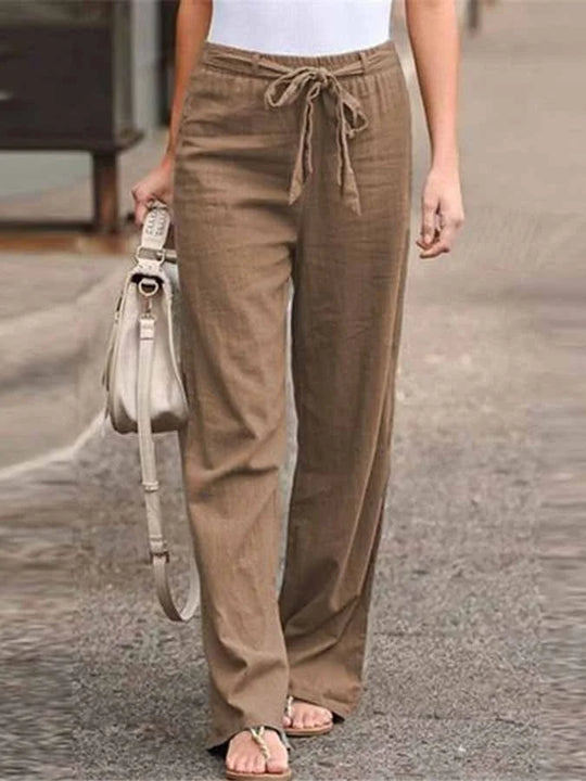 STELLA – COTTON-LINEN BLEND TROUSERS