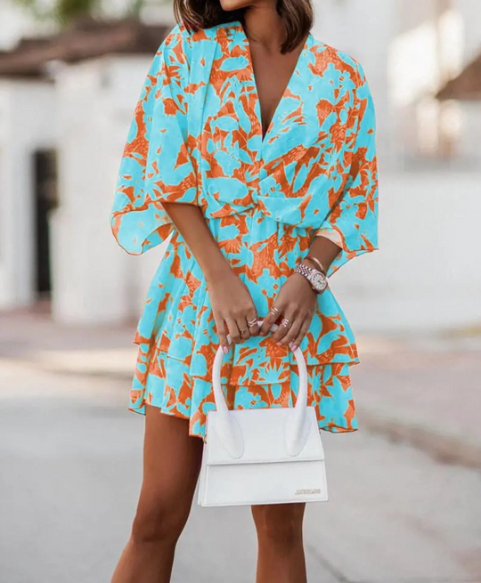 ALINA – BOHO FLORAL MINI DRESS
