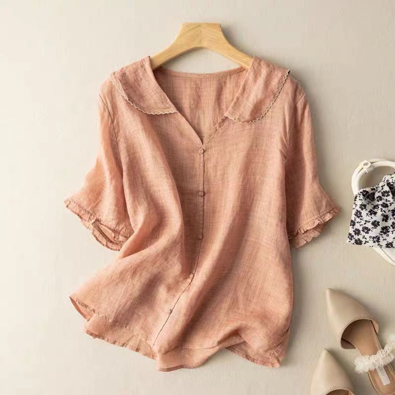GRACE – COTTON LINEN VINTAGE BLOUSE