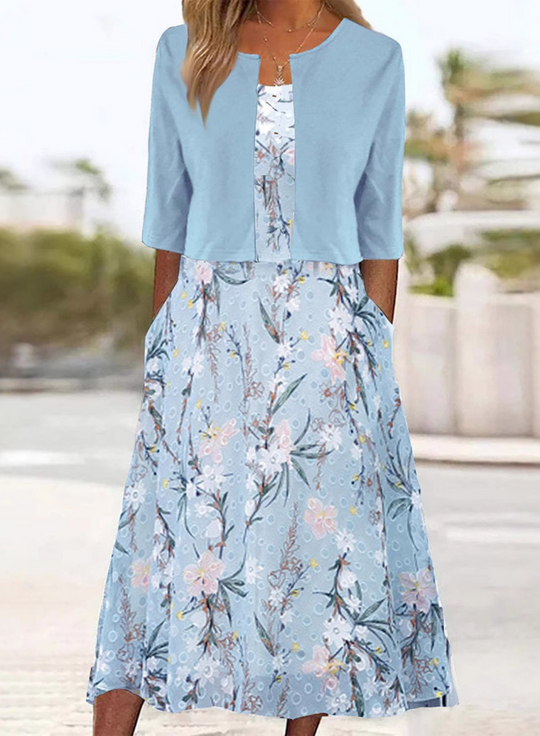 MARISA – FLORAL TWO-PIECE MIDI DRESS