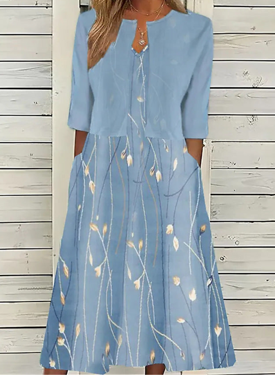 MARISA – FLORAL TWO-PIECE MIDI DRESS