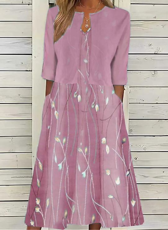 MARISA – FLORAL TWO-PIECE MIDI DRESS