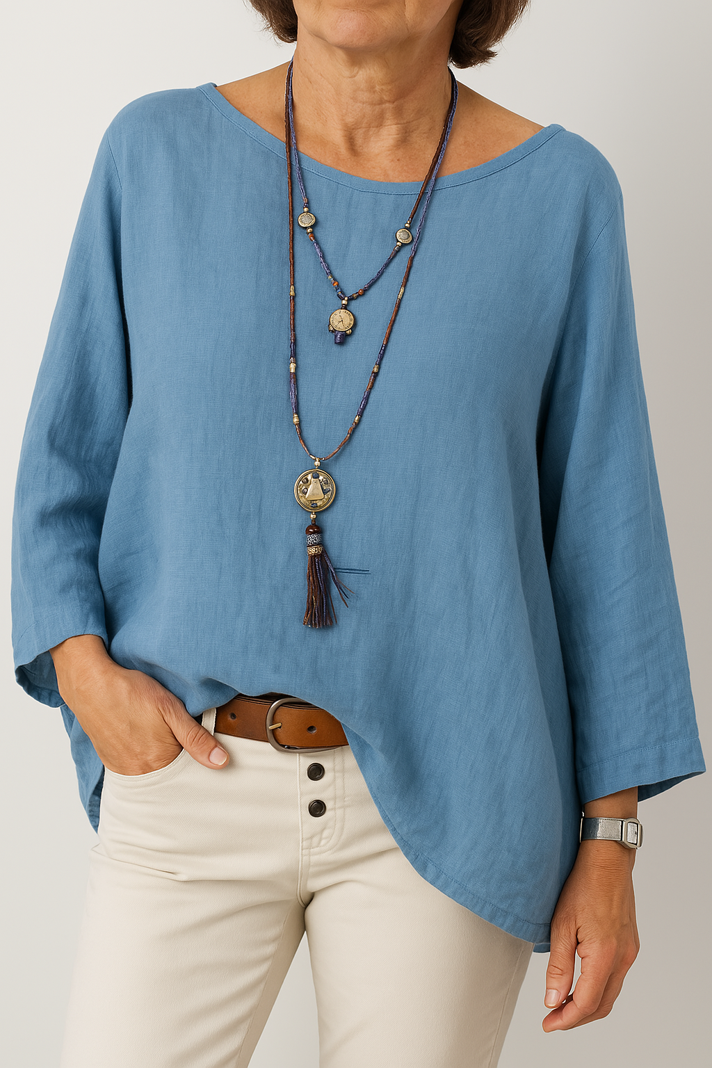 ELSIE – FLAX LINEN TUNIC TOP