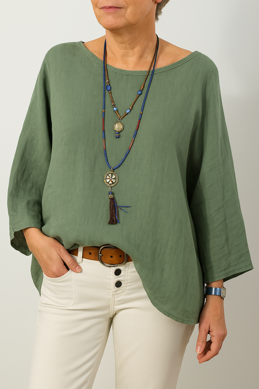 ELSIE – FLAX LINEN TUNIC TOP