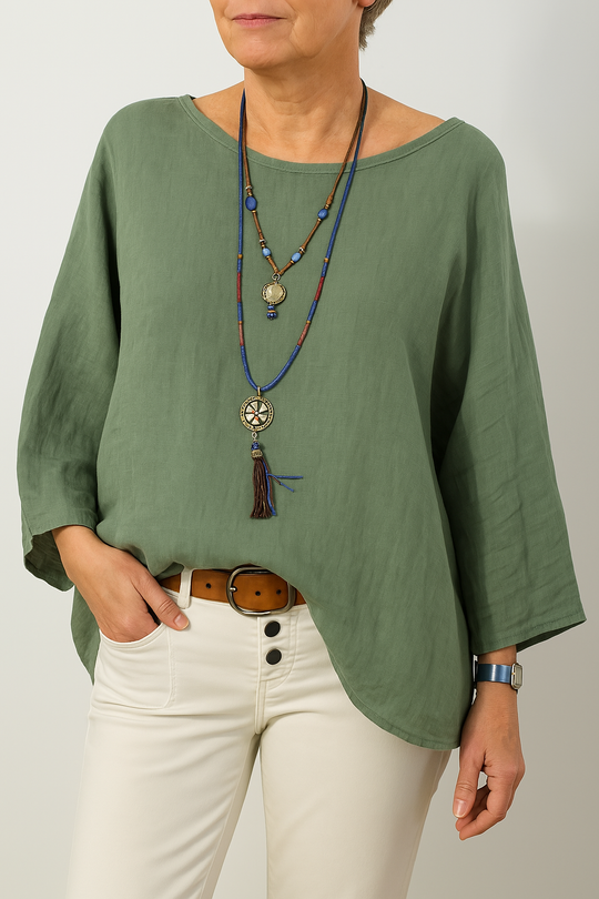 ELSIE – FLAX LINEN TUNIC TOP